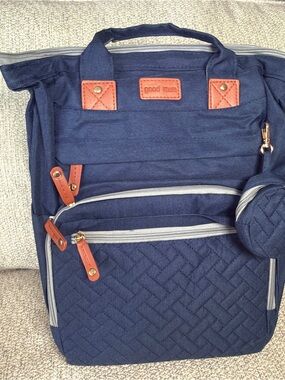Navy Quilted Diaper backpack